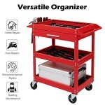 Heavy Duty 3-Tier Rolling Tool Cart with Drawer