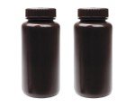 Amber HDPE Wide Mouth Sample Containers - 2 Pack