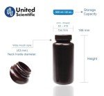 Amber HDPE Wide Mouth Sample Containers - 2 Pack