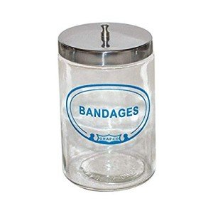 Labeled Glass Sundry Jar for Bandages - Grafco