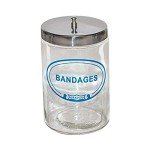 Labeled Glass Sundry Jar for Bandages - Grafco