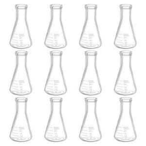 Patikil 12-Pack 25ml Lab Erlenmeyer Flasks
