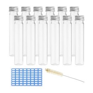 65ml Test Tubes Set - 24 Clear Plastic Tubes