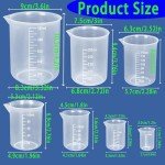 Plastic Graduated Cylinder and Beakers Set, 7 Sizes