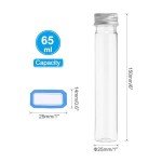 65ml Test Tubes Set - 24 Clear Plastic Tubes