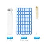 65ml Test Tubes Set - 24 Clear Plastic Tubes