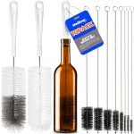 10-Pack Long Handle Bottle Brush Cleaner Set