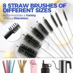 10-Pack Long Handle Bottle Brush Cleaner Set