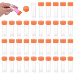 5mL Plastic Cryogenic Vials - 36 Pack, Orange Clear