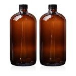 2 Pack Amber Glass Boston Bottles with Caps