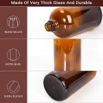 2 Pack Amber Glass Boston Bottles with Caps