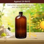 2 Pack Amber Glass Boston Bottles with Caps