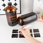 2 Pack Amber Glass Boston Bottles with Caps