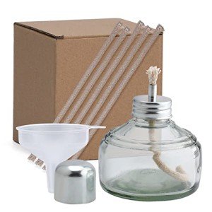 Glass Alcohol Lamp Burner with Metal Cap & Wicks