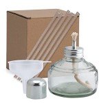 Glass Alcohol Lamp Burner with Metal Cap & Wicks