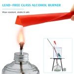 Glass Alcohol Lamp Burner with Metal Cap & Wicks