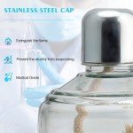 Glass Alcohol Lamp Burner with Metal Cap & Wicks