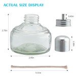 Glass Alcohol Lamp Burner with Metal Cap & Wicks