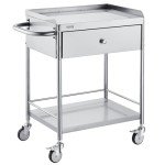 VEVOR Stainless Steel 2-Layer Lab Utility Cart