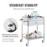 VEVOR Stainless Steel 2-Layer Lab Utility Cart