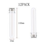 Clear Plastic Test Tubes with Screw Caps - 25x140mm