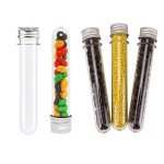 Clear Plastic Test Tubes with Screw Caps - 25x140mm