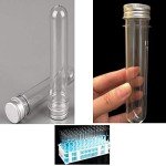 Clear Plastic Test Tubes with Screw Caps - 25x140mm