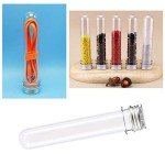 Clear Plastic Test Tubes with Screw Caps - 25x140mm