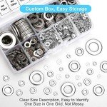800 Pcs Stainless Steel Flat Washers Assortment Set