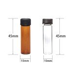 100 Glass Vials with Black Screw Caps (4ml)