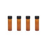 100 Glass Vials with Black Screw Caps (4ml)