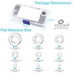 800 Pcs Stainless Steel Flat Washers Assortment Set