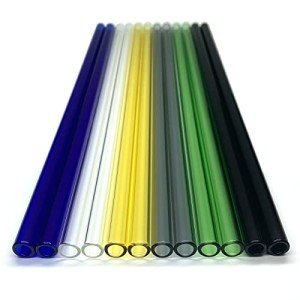 Colorful 12-Inch Borosilicate Glass Tubes - 12 Pack