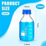 12-Pack Borosilicate Media Storage Bottles, 500 ml
