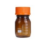 Amber Borosilicate 100 mL Lab Storage Bottles - 20 Pack