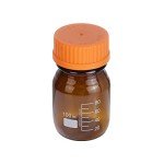 Amber Borosilicate 100 mL Lab Storage Bottles - 20 Pack