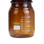 Amber Borosilicate 100 mL Lab Storage Bottles - 20 Pack
