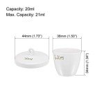 Porcelain Crucible Cups 20ml with Lid - 2pcs