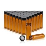 Amber Glass Vials with Screw Caps - 20 Pack