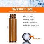 Amber Glass Vials with Screw Caps - 20 Pack