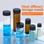 Amber Glass Vials with Screw Caps - 20 Pack