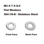 Fajoeda M3 Stainless Steel Flat Washers - 200 Pcs