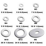 Fajoeda M3 Stainless Steel Flat Washers - 200 Pcs