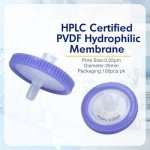 PVDF Syringe Filters 0.22um, 25mm Diameter, 100 Pack