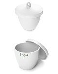 QWORK 50ml Porcelain Crucibles with Lids - 2 Pack