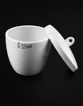 QWORK 50ml Porcelain Crucibles with Lids - 2 Pack