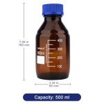 Amber Glass Storage Bottles for Lab Reagents, 500 ml