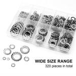 320Pcs Stainless Steel Star Lock Washers Set