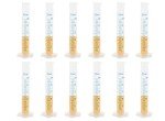 12-Pack 25ml Clear Plastic Graduated Cylinders