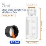 30-Pack 5ml Clear Glass Vials with Labels